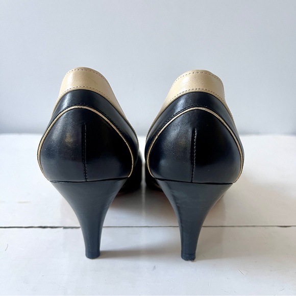 Té Casan Faye B Limited Edition Black Cream Gold Court Heel Pump EU 38 - Picture 3 of 9